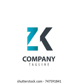 Initial Letter ZK Design Logo
