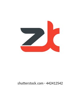 initial letter zk linked round lowercase logo red