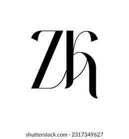 Letra inicial diseño del logotipo ZK