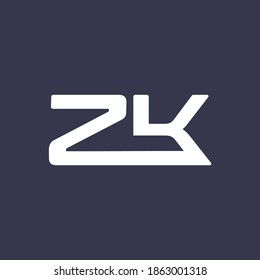 Initial letter ZK logo template