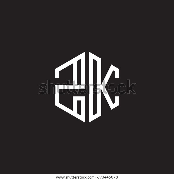 Initial Letter Zk Minimalist Line Art Stock Vector (Royalty Free) 690445078