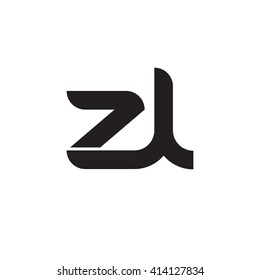 initial letter zl linked round lowercase monogram logo black