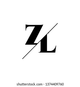 Initial Letter ZL Monogram Sliced. Logo template isolated on white background