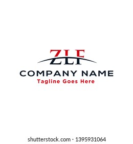 Initial letter ZLF, overlapping movement swoosh horizon logo company design inspiration in red and dark blue color vector