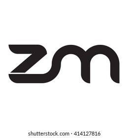 initial letter zm linked round lowercase monogram logo black