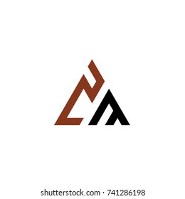 Initial Letter ZM Linked Triangle Design Logo
