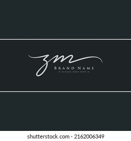 Initial Letter ZM Logo - Hand Drawn Signature Logo