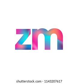 Initial Letter ZM Logo Lowercase colorful design, Modern and Simple Logo Design.
