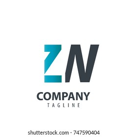 Initial Letter ZN Design Logo