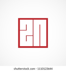 Initial Letter ZN Logo Vector Design