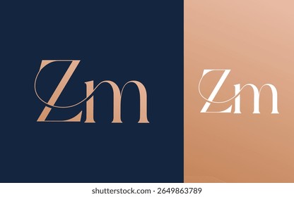 Initial letter ZN NZ logo design vector illustration for couple, wedding, and business