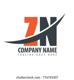 Initial Letter ZN Overlapping Logo