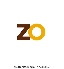 Initial letter ZO brown yellow color logo