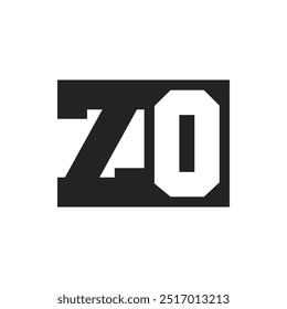 Entwurfsvorlage für das Logo des Anfangsbuchstaben ZO. ZO-Logo