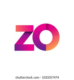 Initial Letter ZO Logo Lowercase, magenta and orange, Modern and Simple Logo Design.