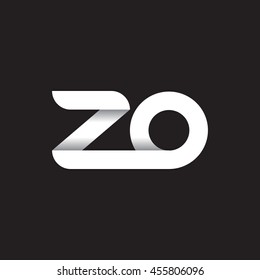 initial letter zo modern linked circle round lowercase logo black white