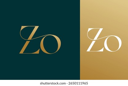 Initial letter ZO OZ logo design vector illustration for couple, wedding, and business