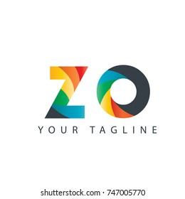 Initial Letter ZO Rounded Design Logo
