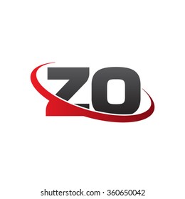 initial letter ZO swoosh ring company logo red black