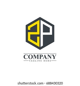 Initial Letter ZP Hexagonal Design Logo