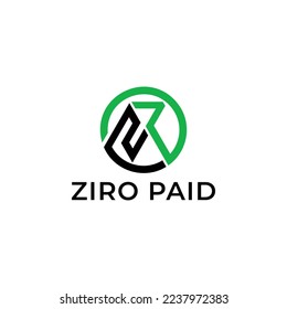 initial letter zp linked round lowercase monogram logo black