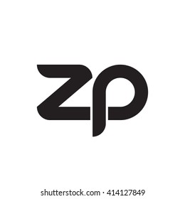 initial letter zp linked round lowercase monogram logo black