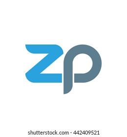 initial letter zp linked round lowercase logo blue