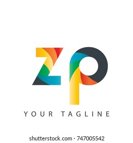 Initial Letter ZP Rounded Design Logo
