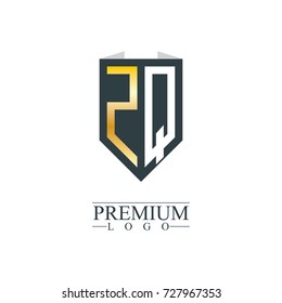 Initial Letter ZQ Company Design Logo Template