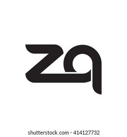 initial letter zq linked round lowercase monogram logo black