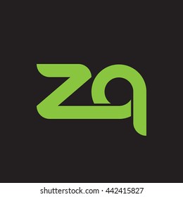initial letter zq linked round lowercase logo green