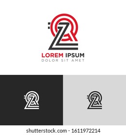 Initial Letter ZQ linked uppercase overlap modern logo design template. Suitable for business, consulting group company. Vector Illustration.