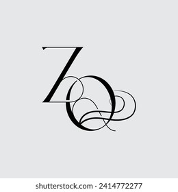 Initial letter ZQ logo design creative modern symbol icon monogram