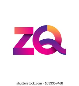 Initial Letter ZQ Logo Lowercase, magenta and orange, Modern and Simple Logo Design.