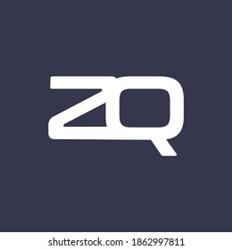 Initial letter ZQ logo template