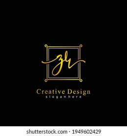 Initial letter ZR calligraphy handwritten logo. Handwritten alphabet in the logo template. Letters and Alphabet for your logo design.