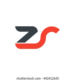 initial letter zr linked round lowercase logo red