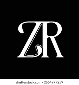 Diseño inicial del logotipo de la letra ZR 