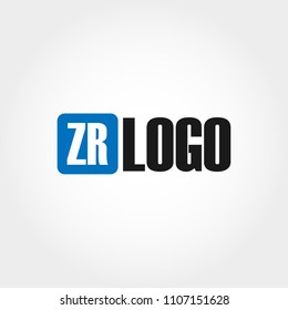 Initial Letter ZR Logo Template Vector Design