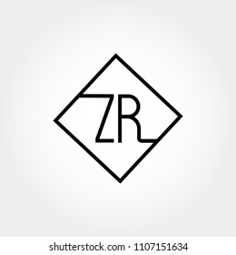 Initial Letter ZR Logo Template Vector Design