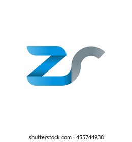 initial letter zr modern linked circle round lowercase logo blue gray