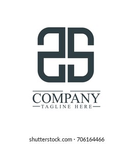 Initial Letter ZS Linked Box Design Logo