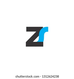 Initial Letter ZS Linked Circle Lowercase Logo Black Blue Icon Design Template Element - Vector