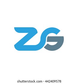 initial letter zs linked round lowercase logo blue