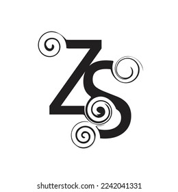 Initial letter ZS logo design