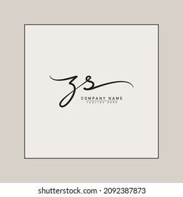 Initial Letter ZS Logo - Handwritten Signature Logo