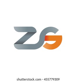 initial letter zs modern linked circle round lowercase logo orange gray