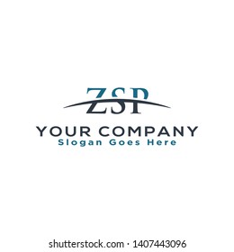 Initial letter ZSP, overlapping movement swoosh horizon logo company design inspiration in blue and gray color vector