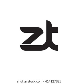 initial letter zt linked round lowercase monogram logo black