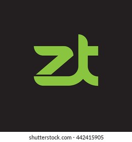 initial letter zt linked round lowercase logo green